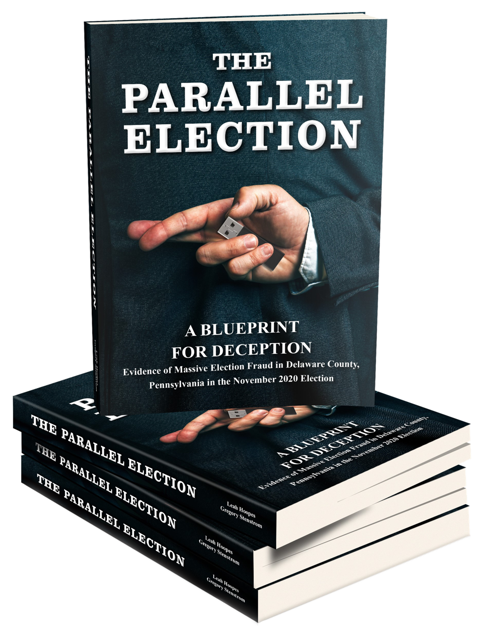 The Parallel Election — 3D stack of books